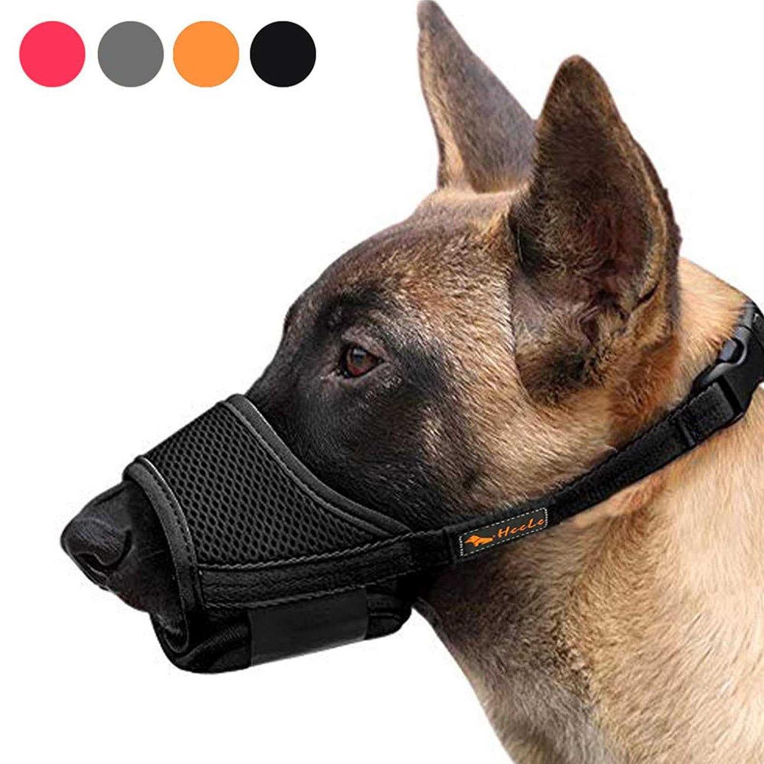 HEELE Dog Muzzle,Soft Nylon Muzzle Anti Biting Barking Chewing,Air Mesh Breathable Drinkable Adjustable Loop Pets Muzzle for Small Medium Large Dogs - Healthber
