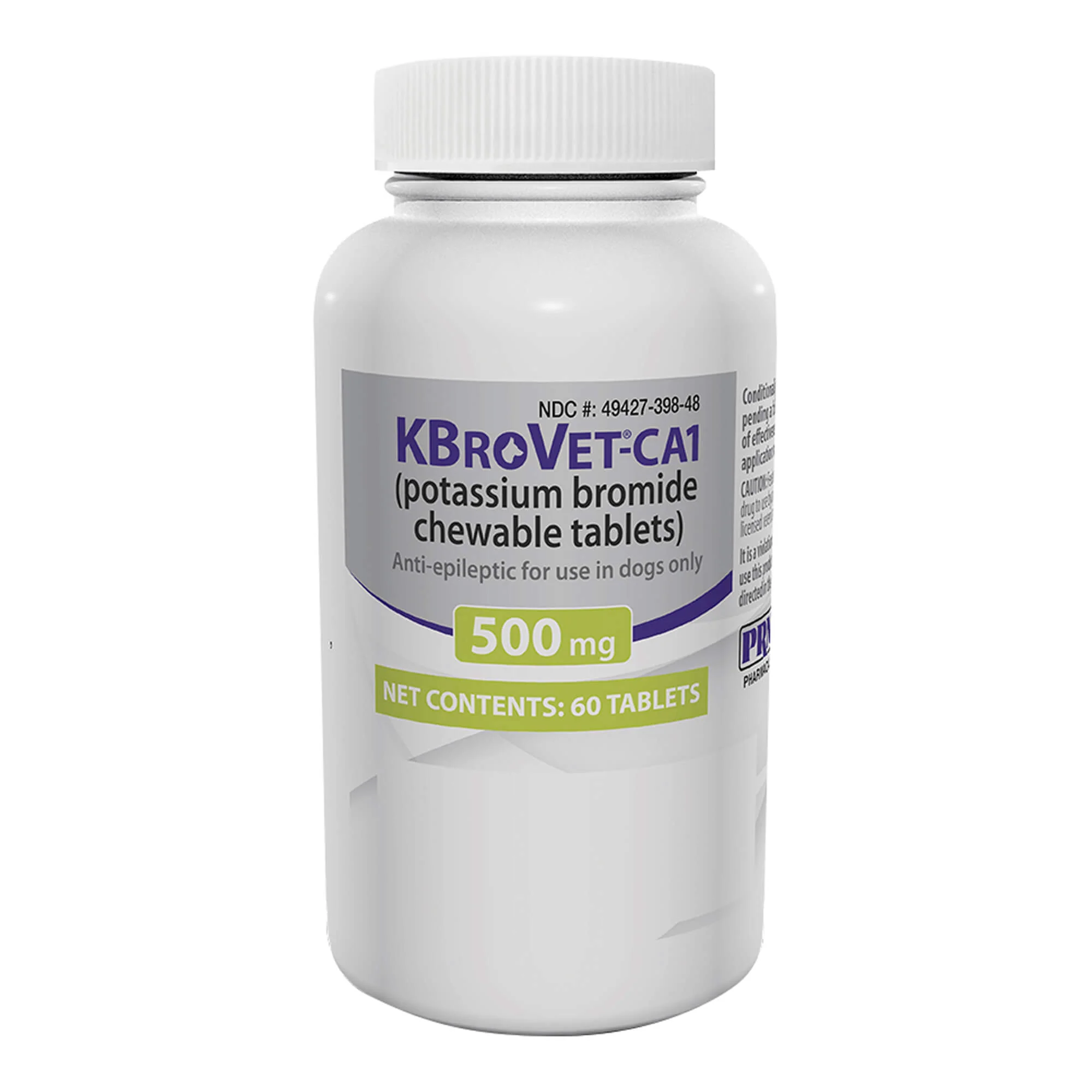 Rx KBroVet-CA1 (potassium bromide) Chewable Tablets for Dogs, 500mg, 60 ct - Healthber