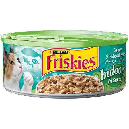 Purina Friskies Indoor Wet Cat Food Saucy Seafood Bake - Healthber