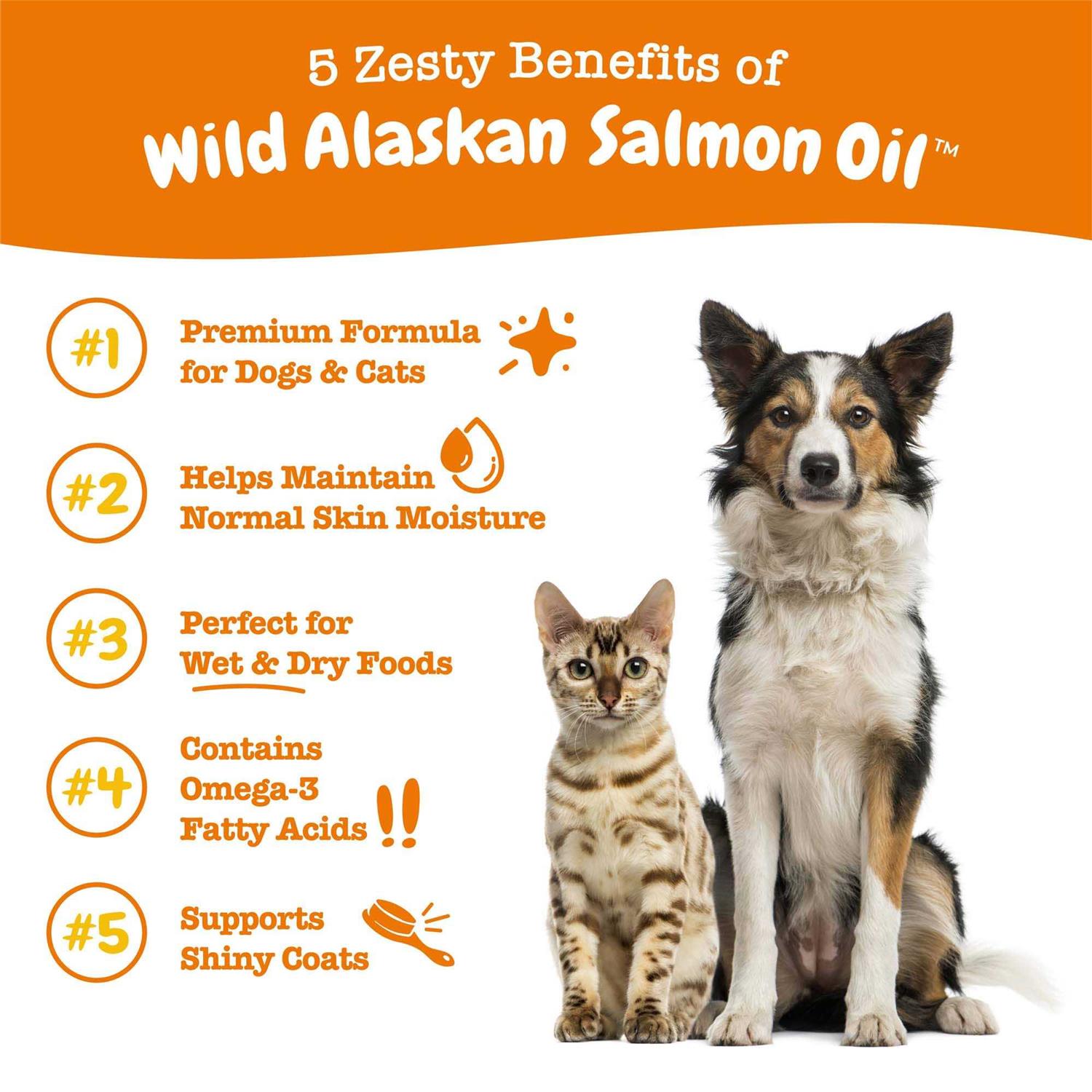 Zesty Paws Wild Alaskan Salmon Oil for Cats & Dogs - Healthber
