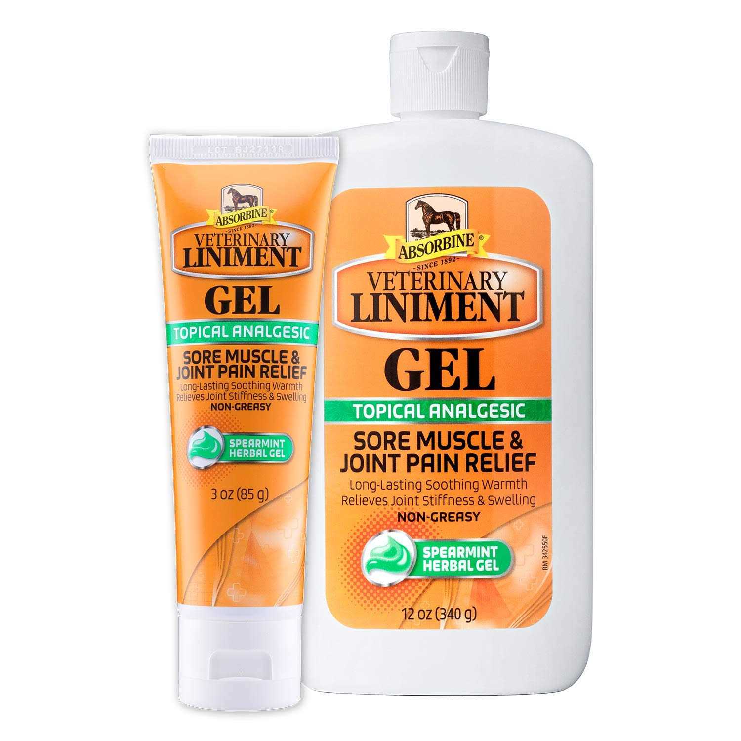 Absorbine Veterinary Liniment Gel Topical Menthol Analgesic Rub for Sore Muscle - Healthber