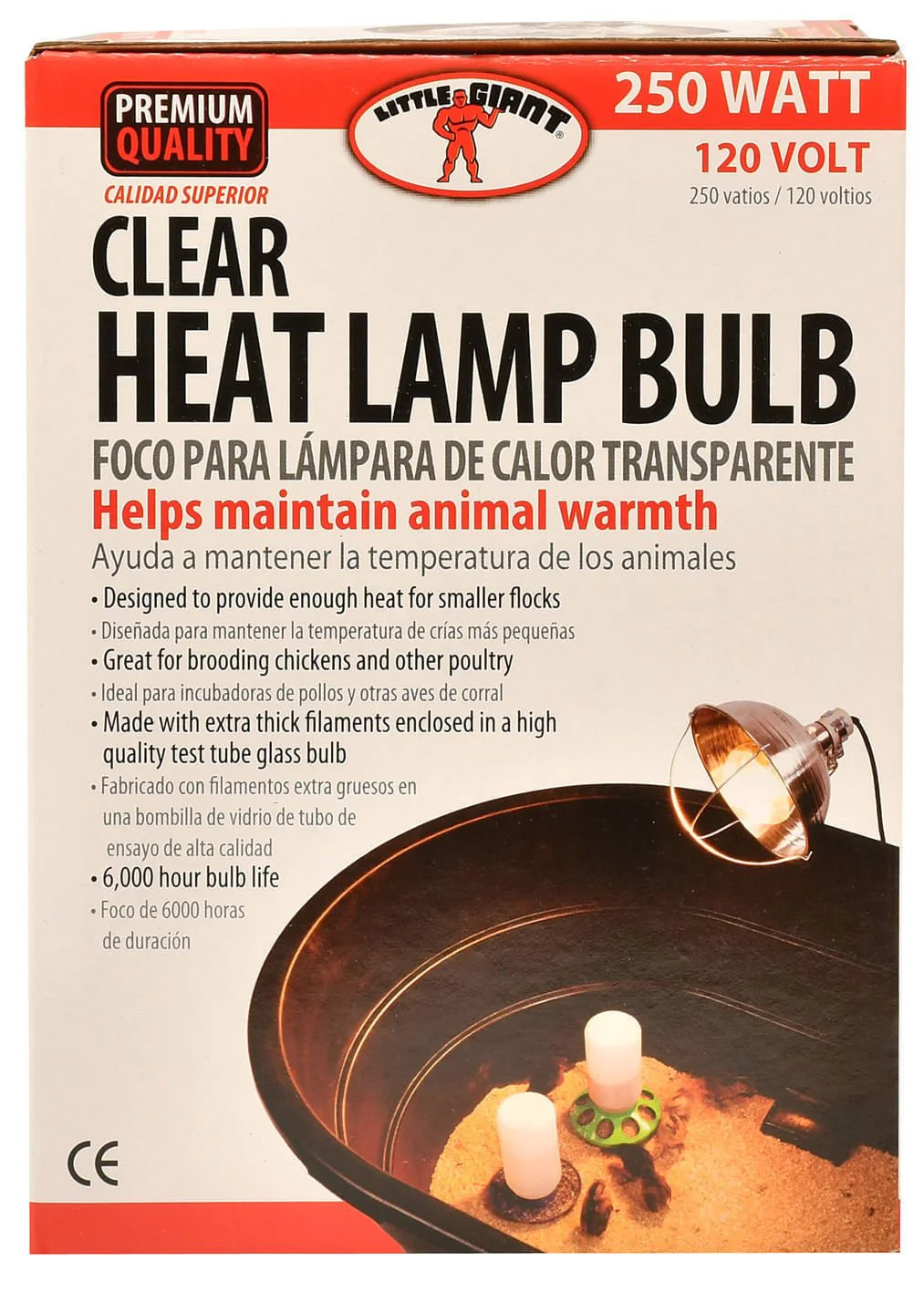 Clear Heat Lamp Bulb, 250 Watt - Healthber