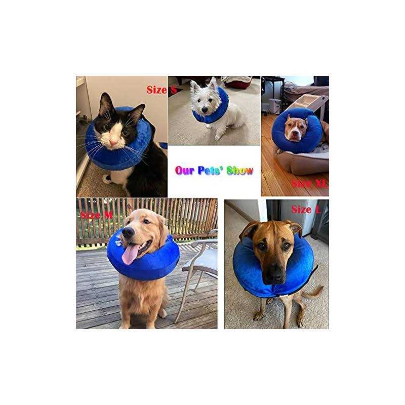 Katoggy Inflatable Dog Collar, Soft Dog Cone for Dogs After Surgery, Adjustable Blow up Donut E-Collars for Small Medium - Healthber
