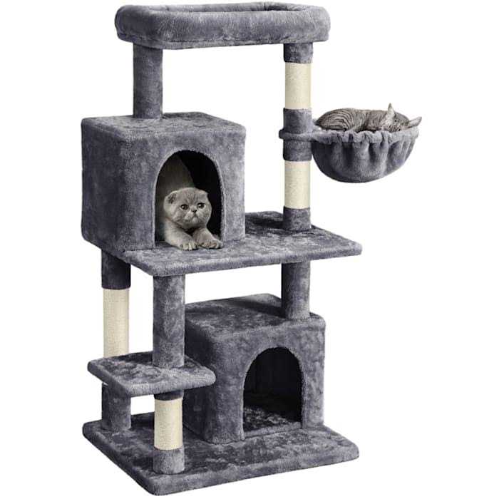 Topeakmart Gray Cat Tree with Two Condos - Healthber