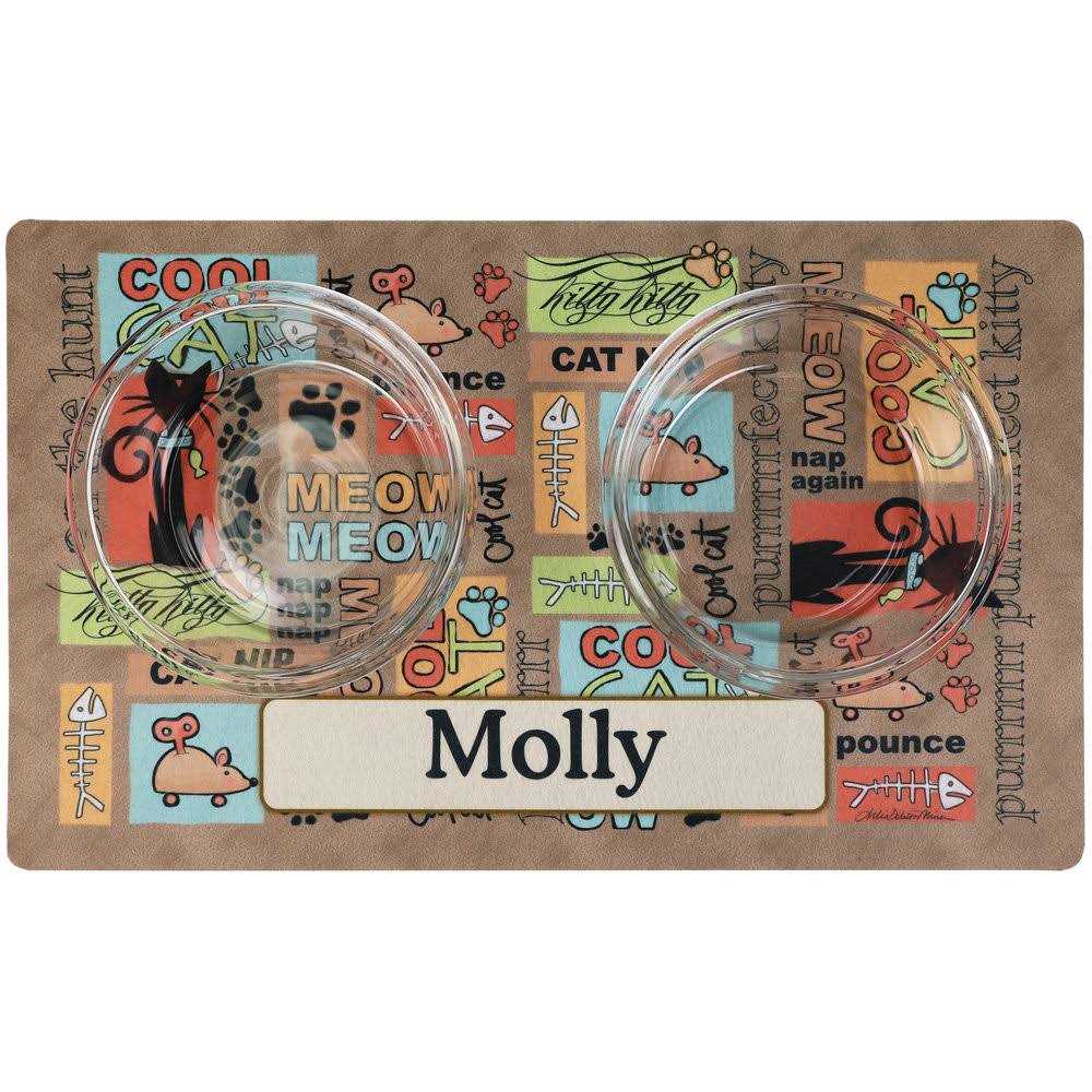 Drymate Personalized Pet Bowl Placemat Custom Dog Cat Food Feeding Mat - Healthber