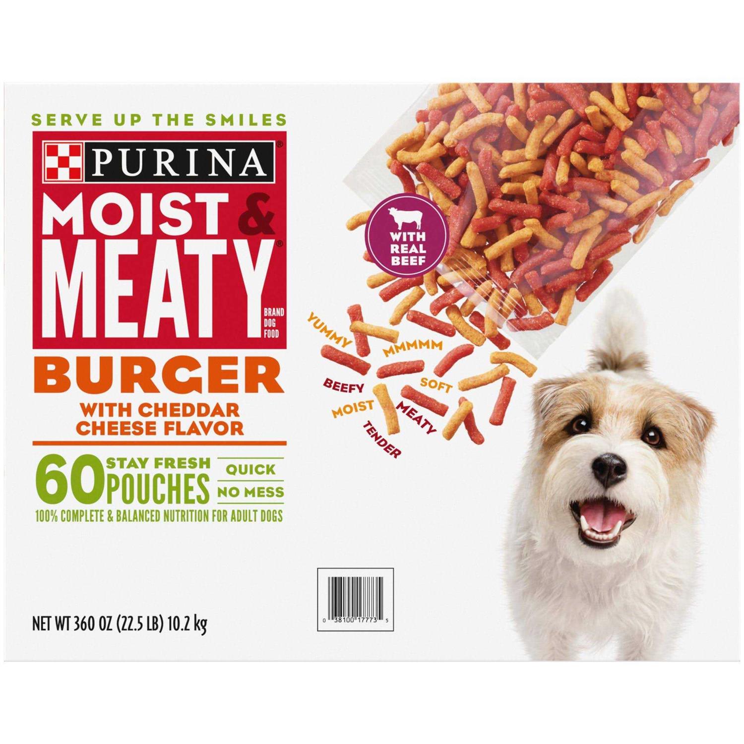 Purina Moist & Meaty Burger with Cheddar Cheese Flavor Dry Dog Food - Healthber
