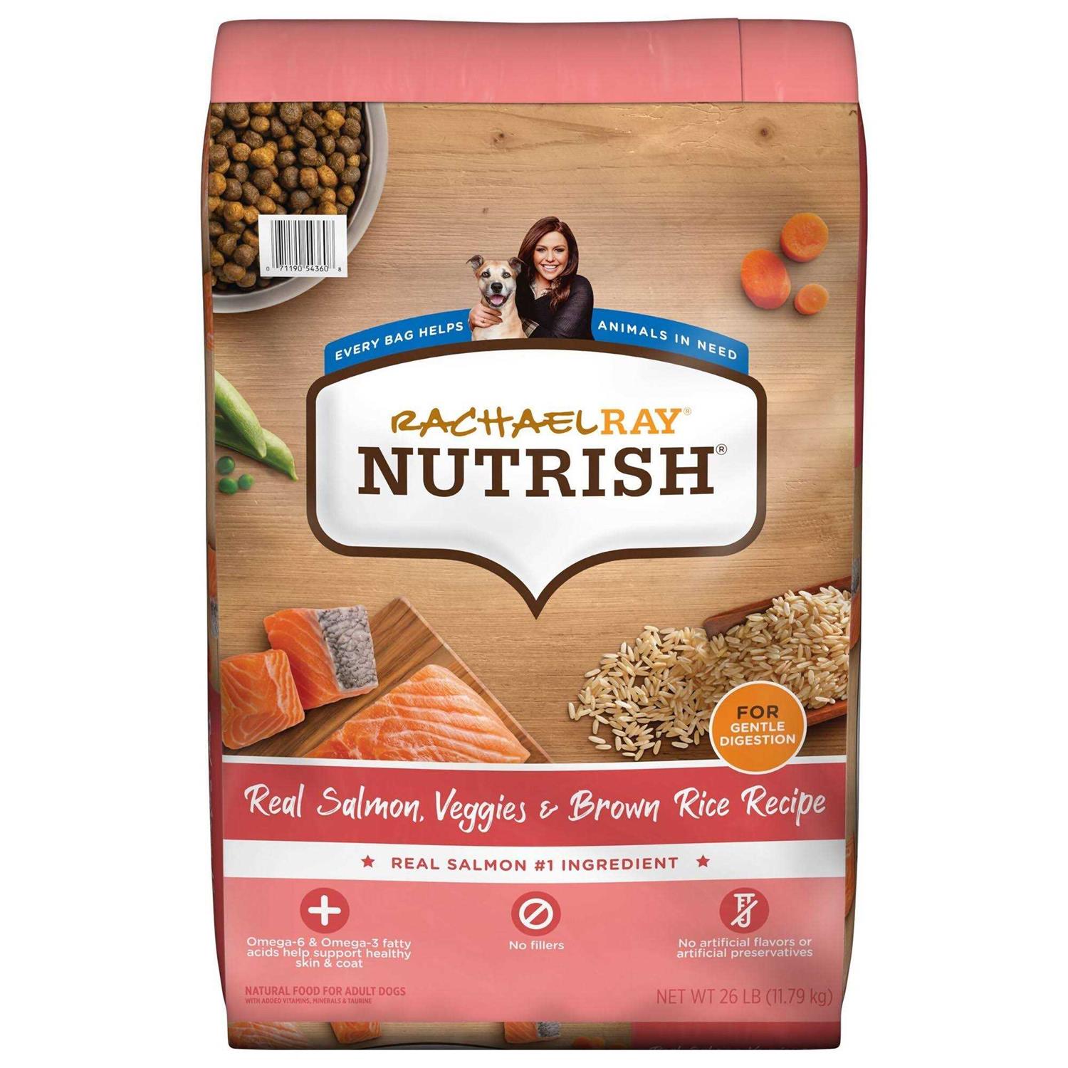 Rachael Ray Nutrish Salmon Veggies & Brown Recipe Dry Dog Food - Healthber