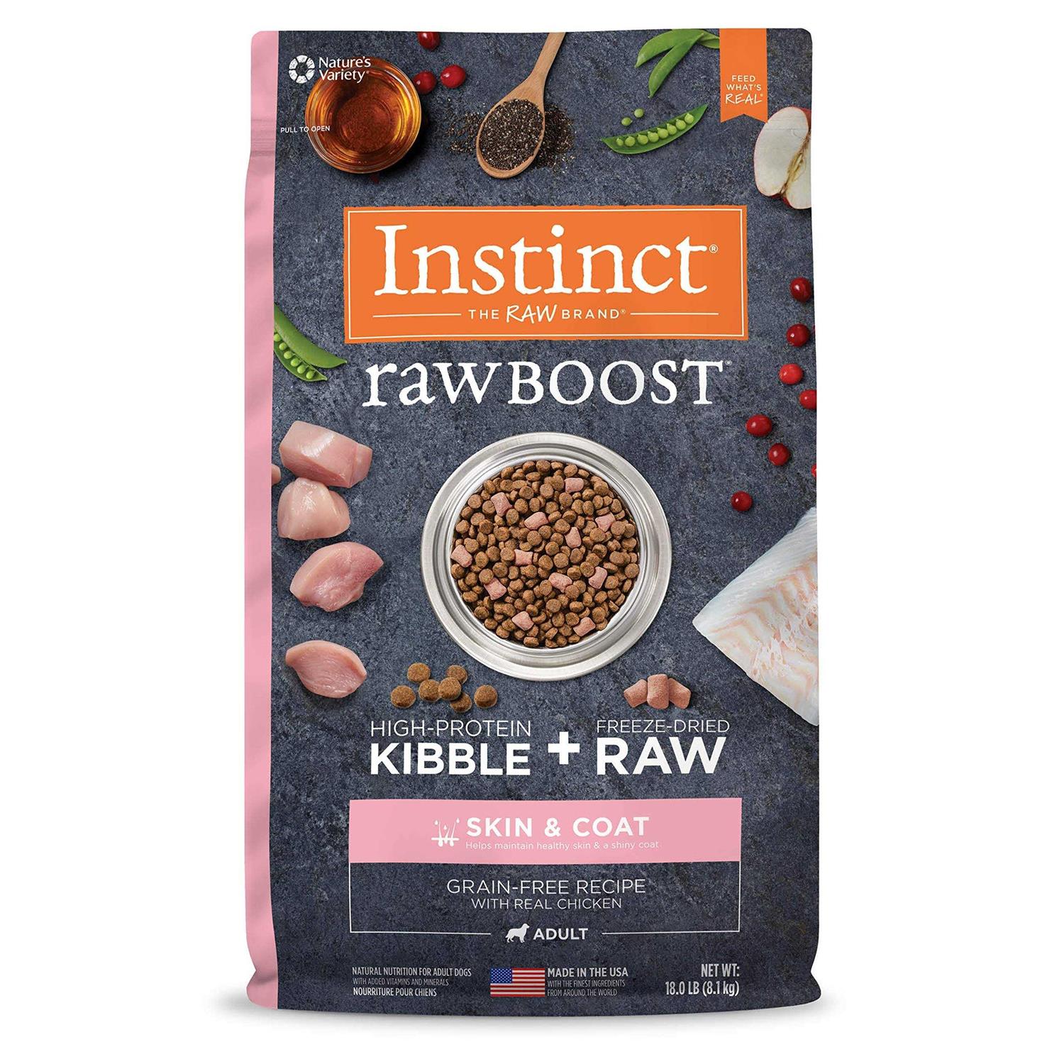 Instinct Raw Boost Grain Free Skin & Coat Health Recipe with Real Chicken Dry Dog Food - Healthber