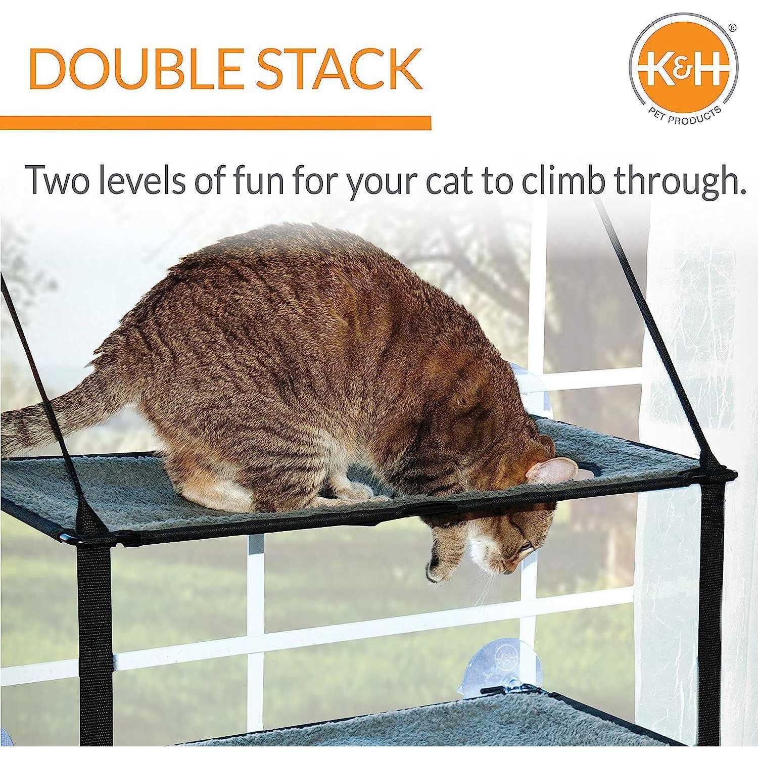 K&H Pet Products EZ Mount Window Double Stack Kitty Sill - Healthber