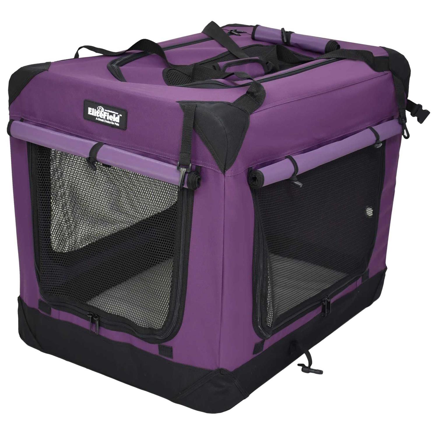 EliteField 3-Door Folding Soft Dog Crate Indoor & Outdoor Pet Home Multiple Sizes and colors Available - Healthber