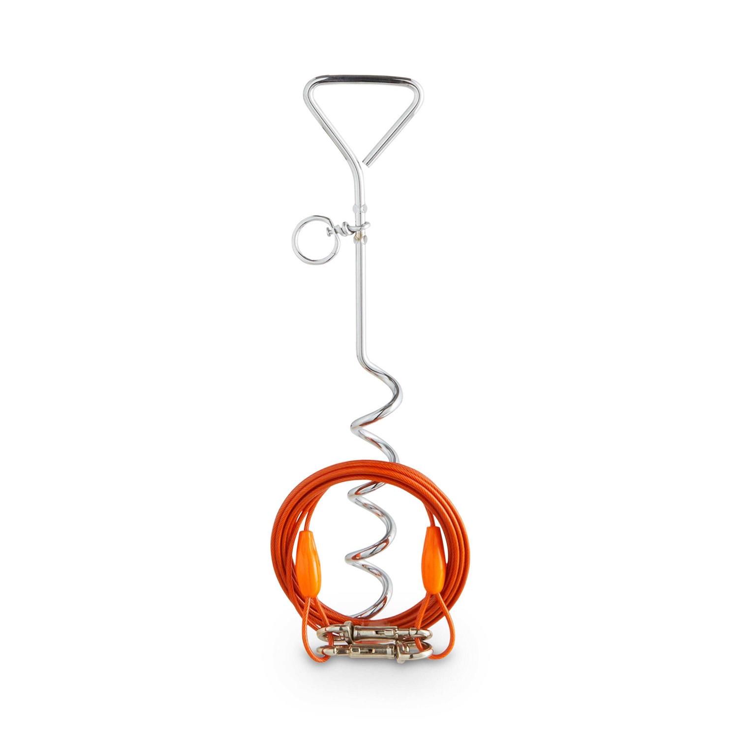 EveryYay Stretch Your Legs Trusty Tether Tie-Out Cable with Spiral Stake - Healthber