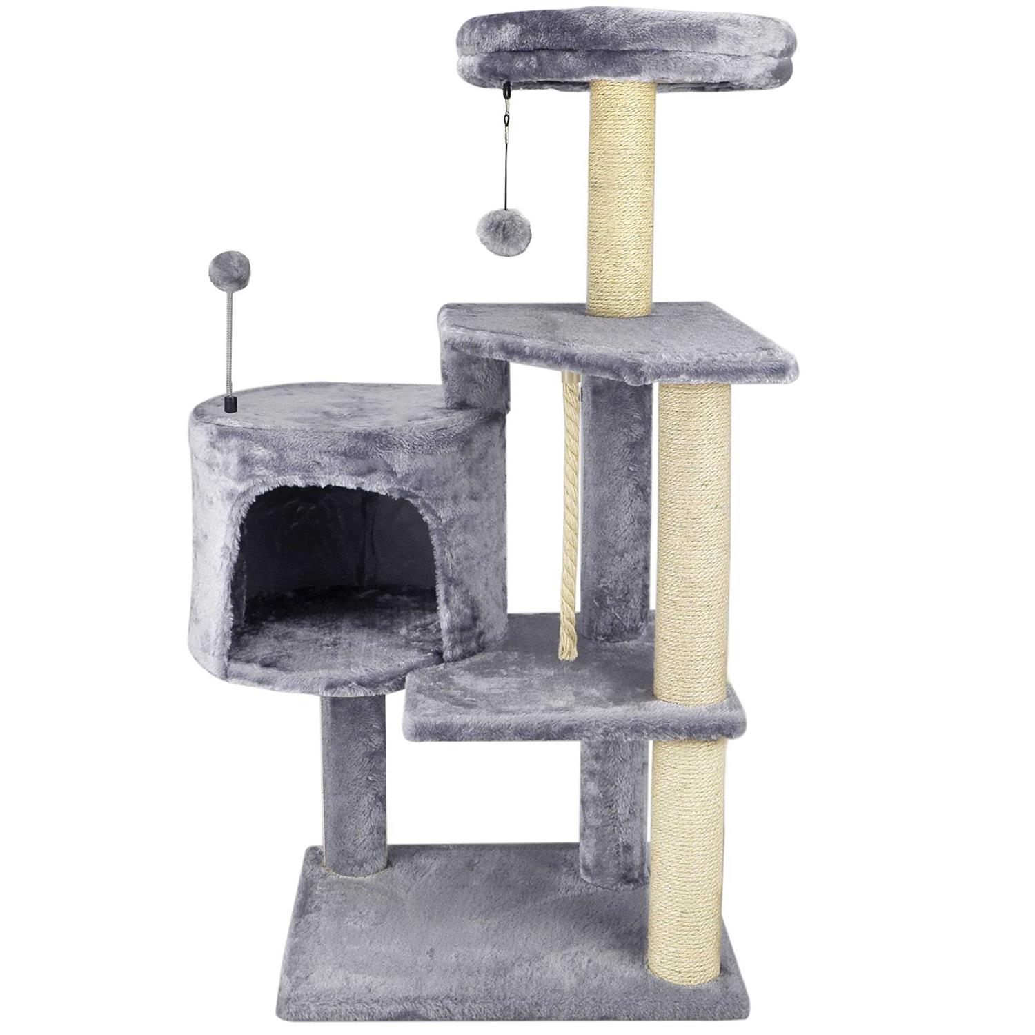 TINWEIUS 01A Cat Tree Scratching Toy Activity Centre Cat Tower Furniture Scratching Post - Healthber