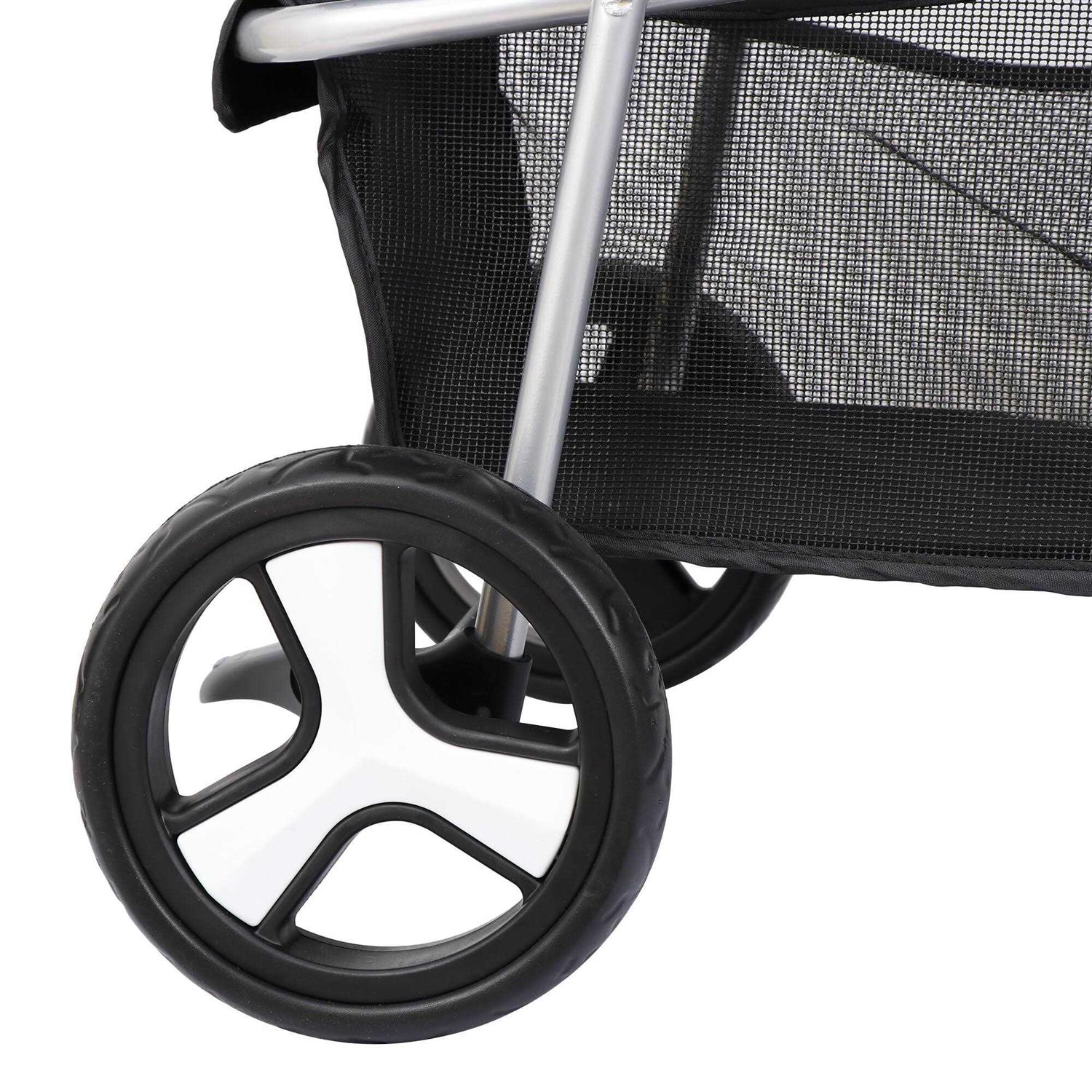 Homgarden 3 Wheel Foldable Pet Stroller for Small Medium Dog W/Storage Basket - Healthber