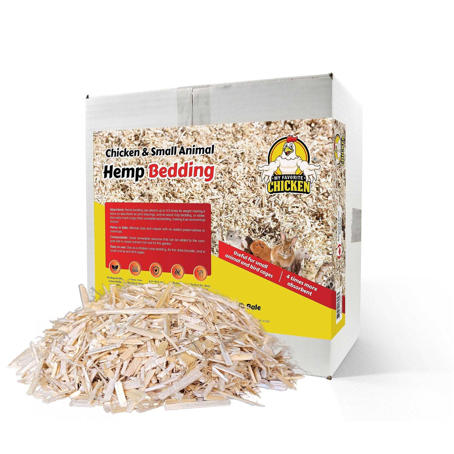 My Favorite Chicken Hemp Bedding for Chicken Coop, Small Animal Litter for Guinea Pig, Hamster, Bunny Rabbit, Snake, Ferret, Tortoise, Rat and More - Healthber
