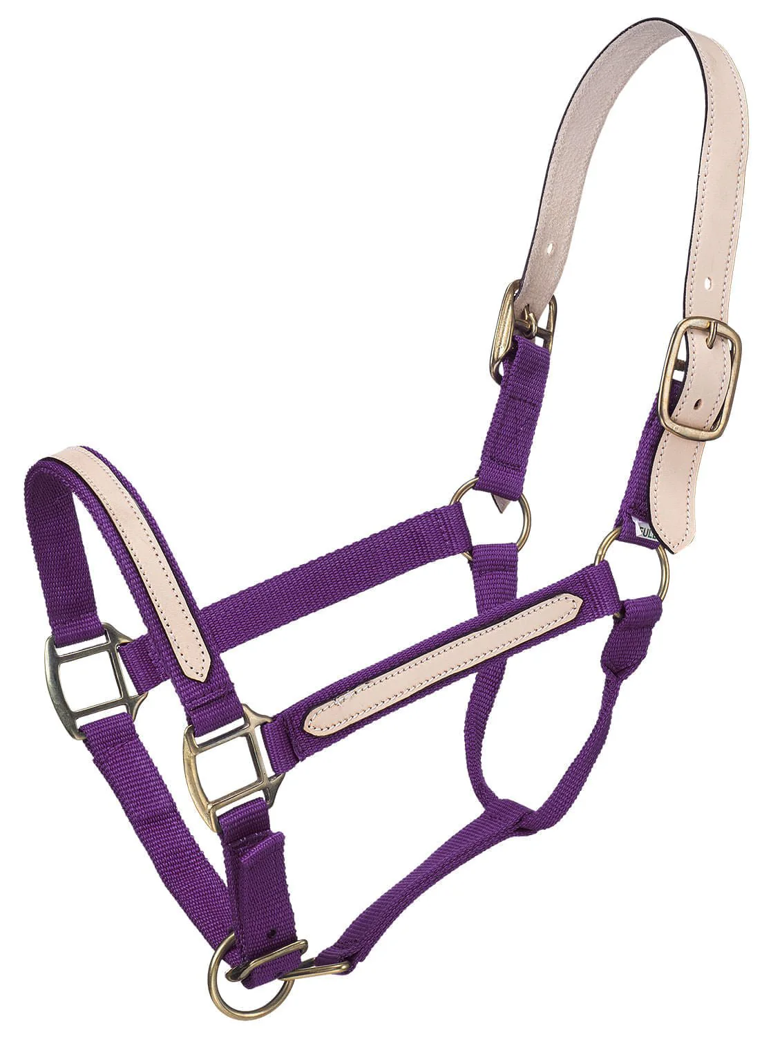 Tough1 Leather Overlay Breakaway Horse Nylon Halter - Healthber