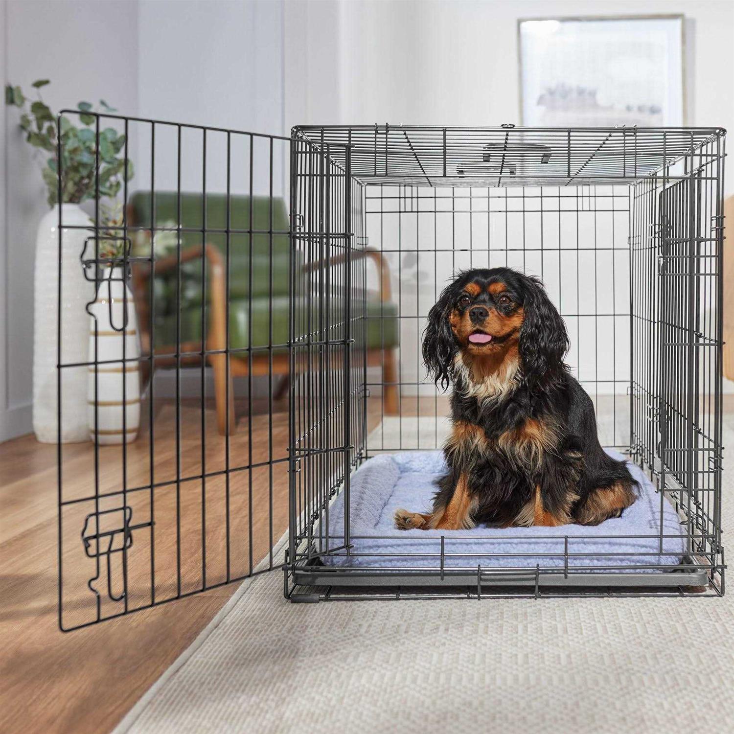 Frisco Heavy Duty Fold & Carry Double Door Collapsible Wire Dog Crate - Healthber