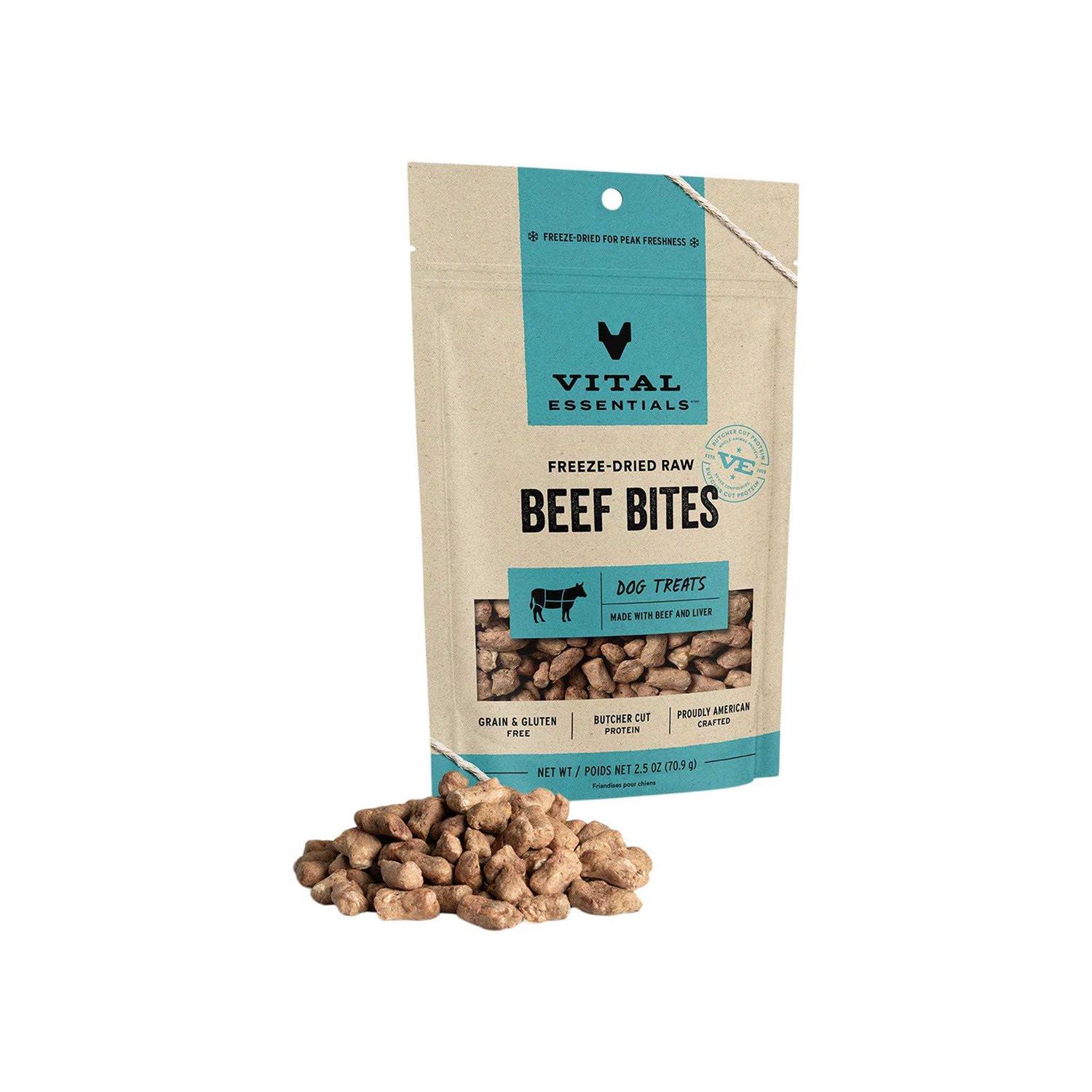 Vital Essentials Dog Treats Freeze Dried Beef Bites - Healthber