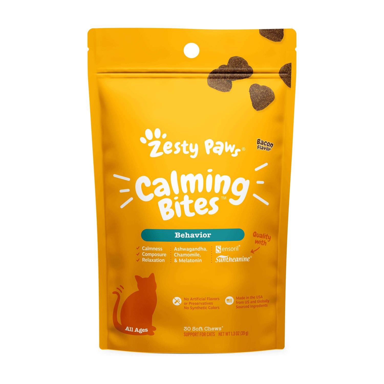 Zesty Paws Calming Bites for Cats Functional Stress & Anxiety Relief Behavior Supplement - Healthber