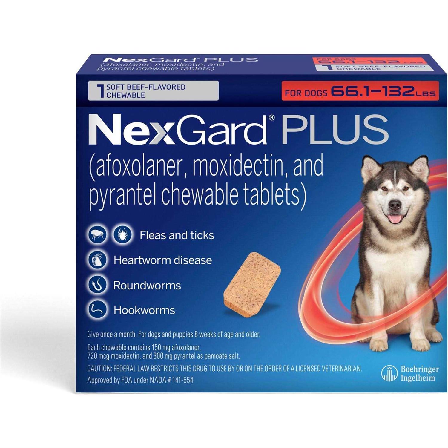 NexGard Plus Chewables for Dogs 33.1-66 lbs - Healthber