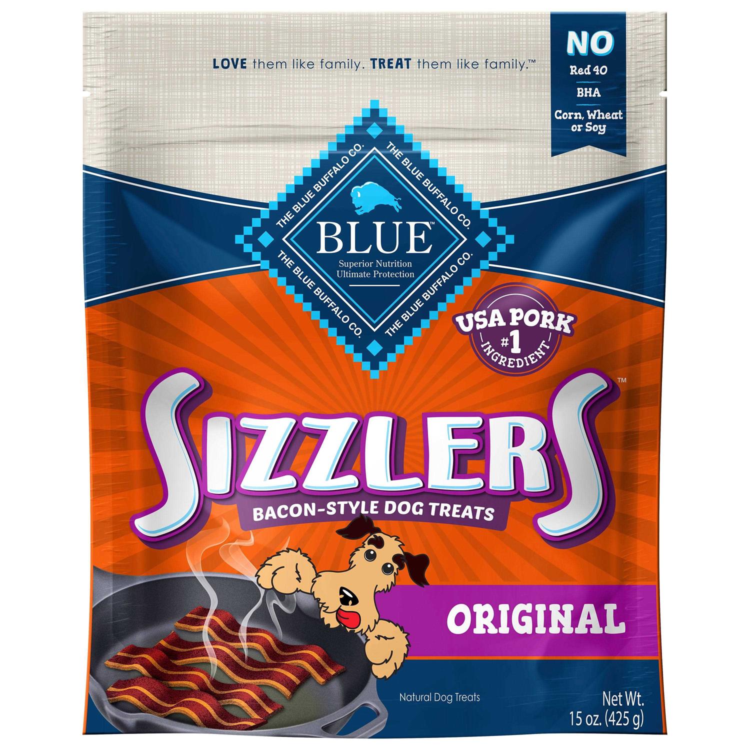 Blue Buffalo Sizzlers Bacon-Style Dog Treats - Healthber