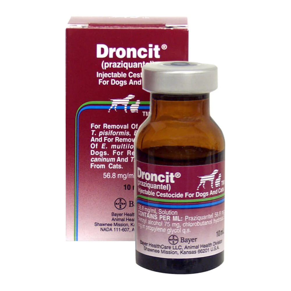 Rx Droncit (praziquantel) Injectable Cestocide for Dogs & Cats - Healthber