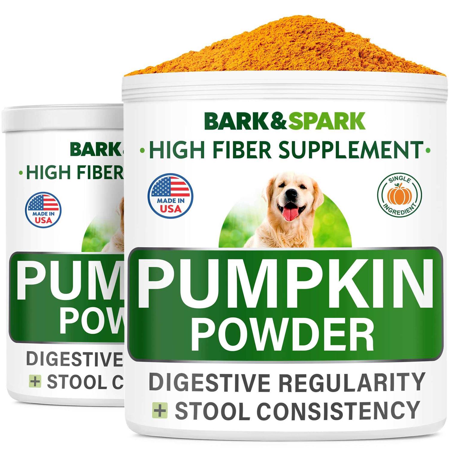 Bark&Spark Pumpkin for Dogs 8.1oz Powdered Fiber Supplement and Stool Softener - Healthber