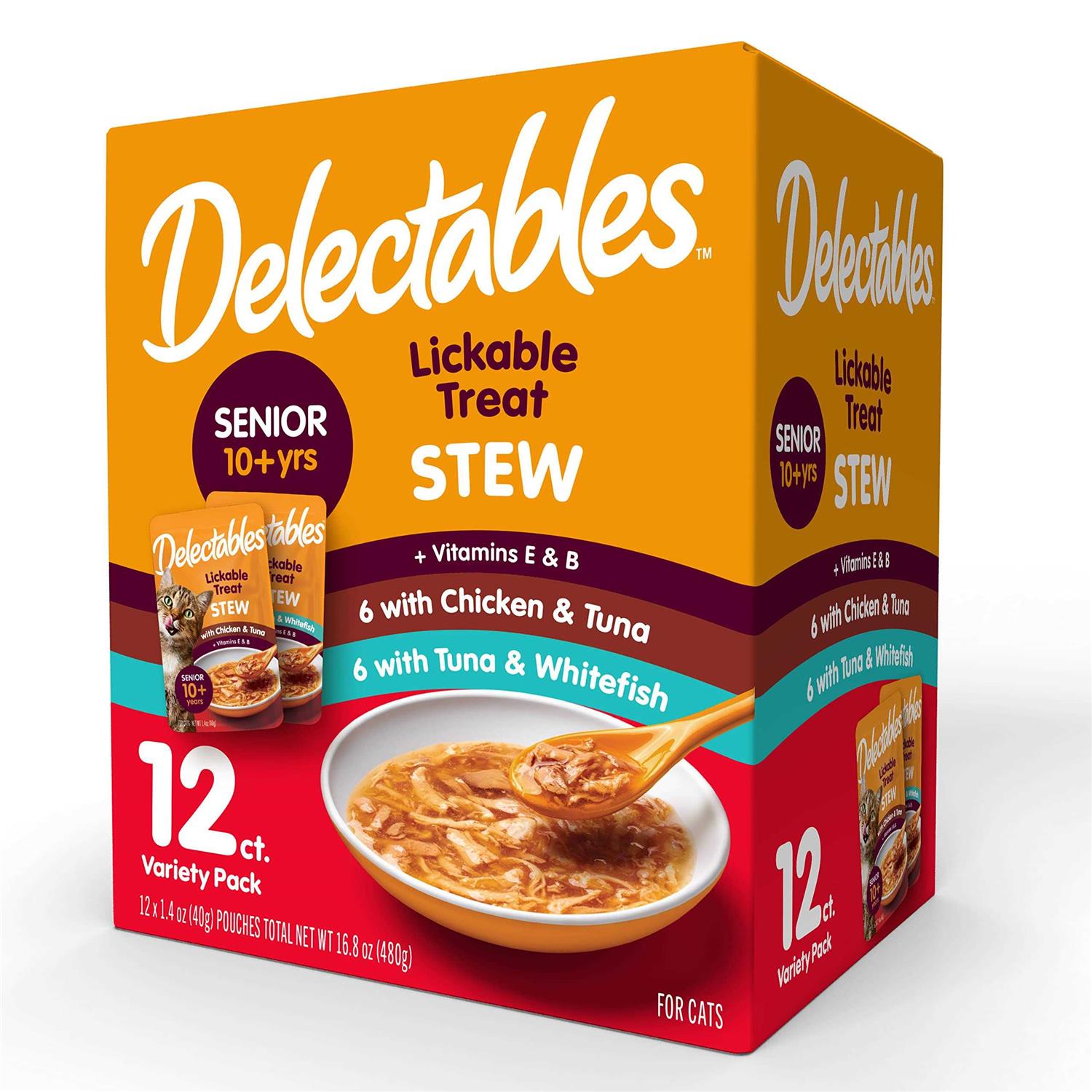 Hartz Delectables Stew Senior Chicken & Tuna Lickable Cat Treats - Healthber
