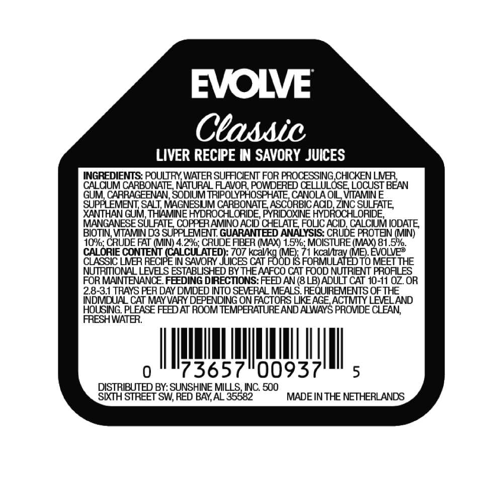 Evolve Classic Crafted Meals Liver Recipe Wet Cat Food - Healthber