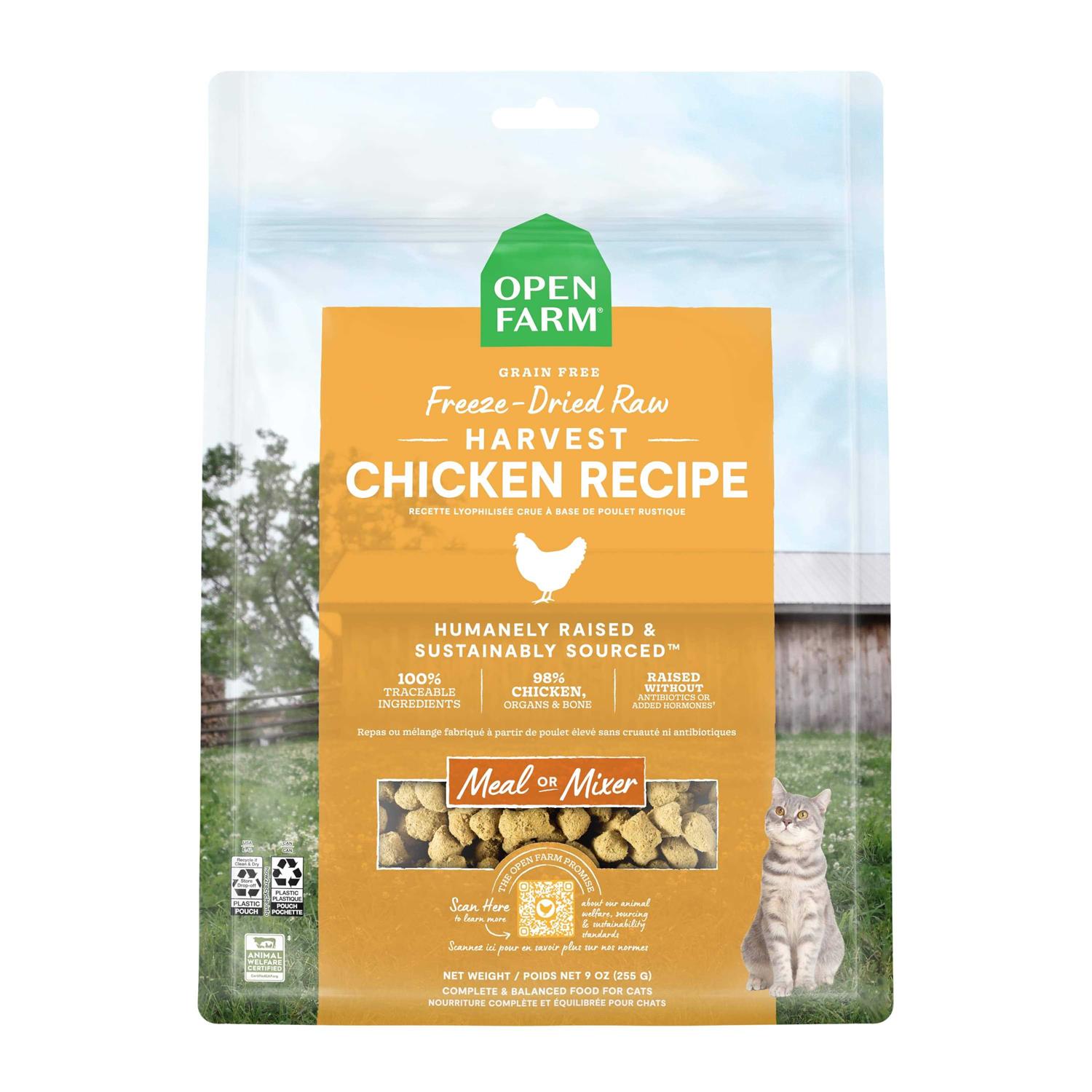 Open Farm Harvest Chicken Freeze Dried Raw Cat Food - Healthber