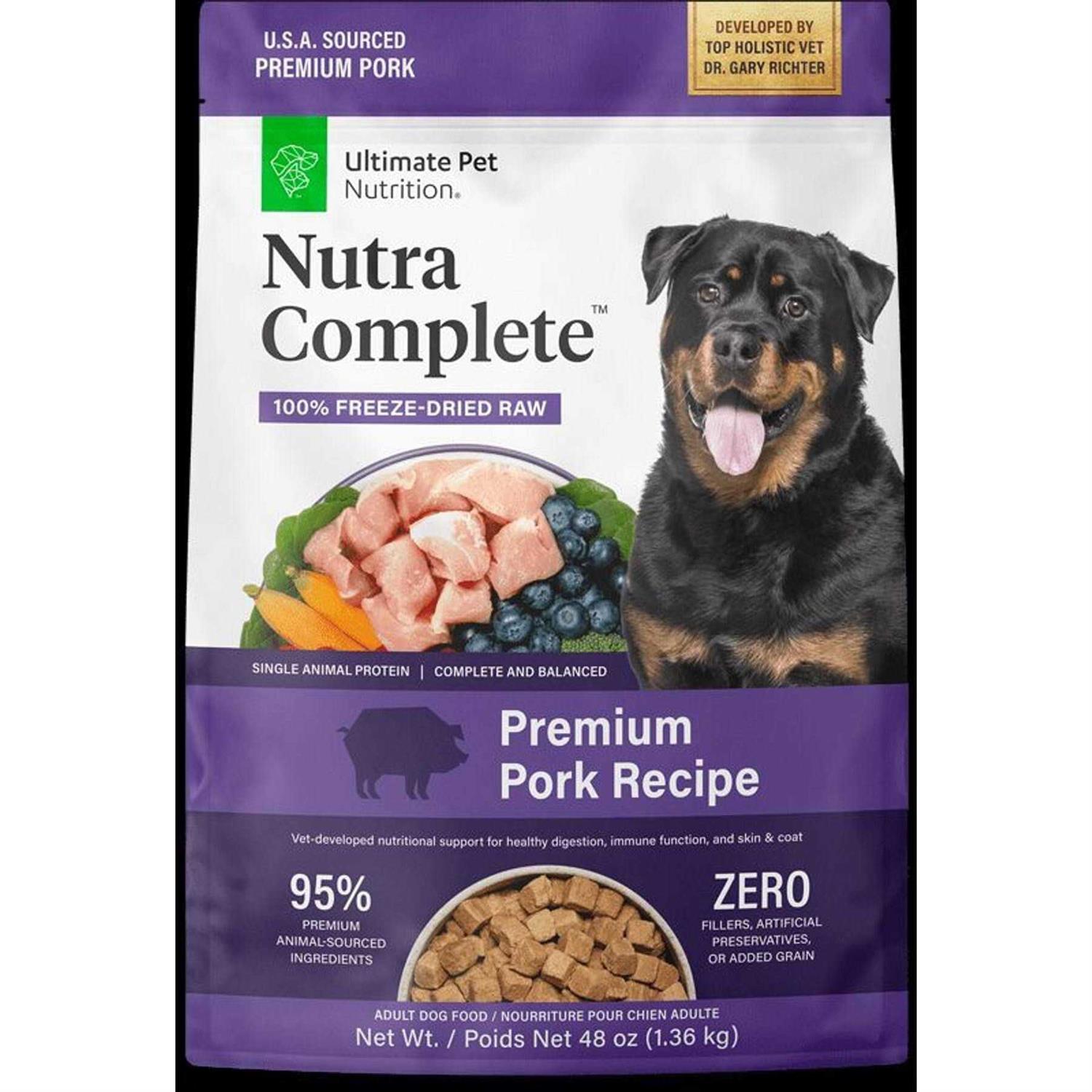 Ultimate Pet Nutrition Freeze Dried Raw Nutra Complete Pork Dog Food - Healthber