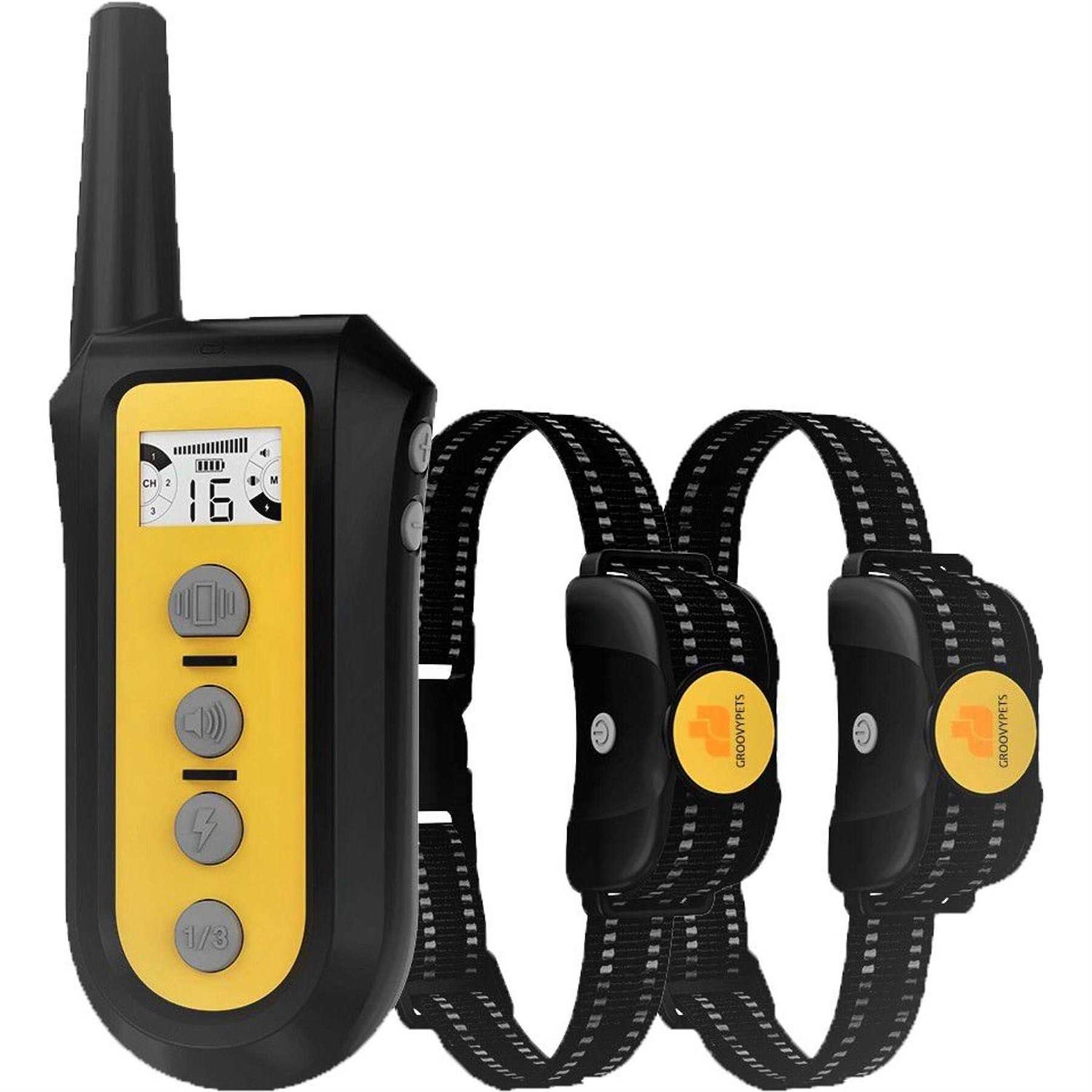 GroovyPets 650 Yard Auto Anti-bark Remote Dog Training Shock Collar - Healthber