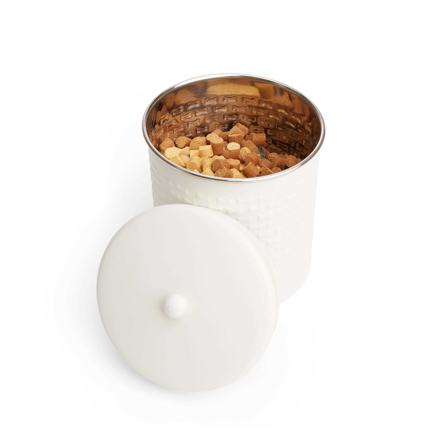 Everyyay Textured Bone Stainless Steel Treat Dog Jar - Healthber