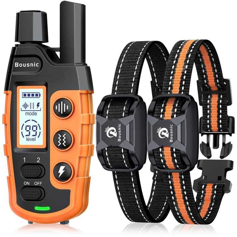 Bousnic Dog Shock Collar 2 Dogs 3300 ft Waterproof Training Collar for Dogs Large Medium Small with Rechargeable Remote - Healthber