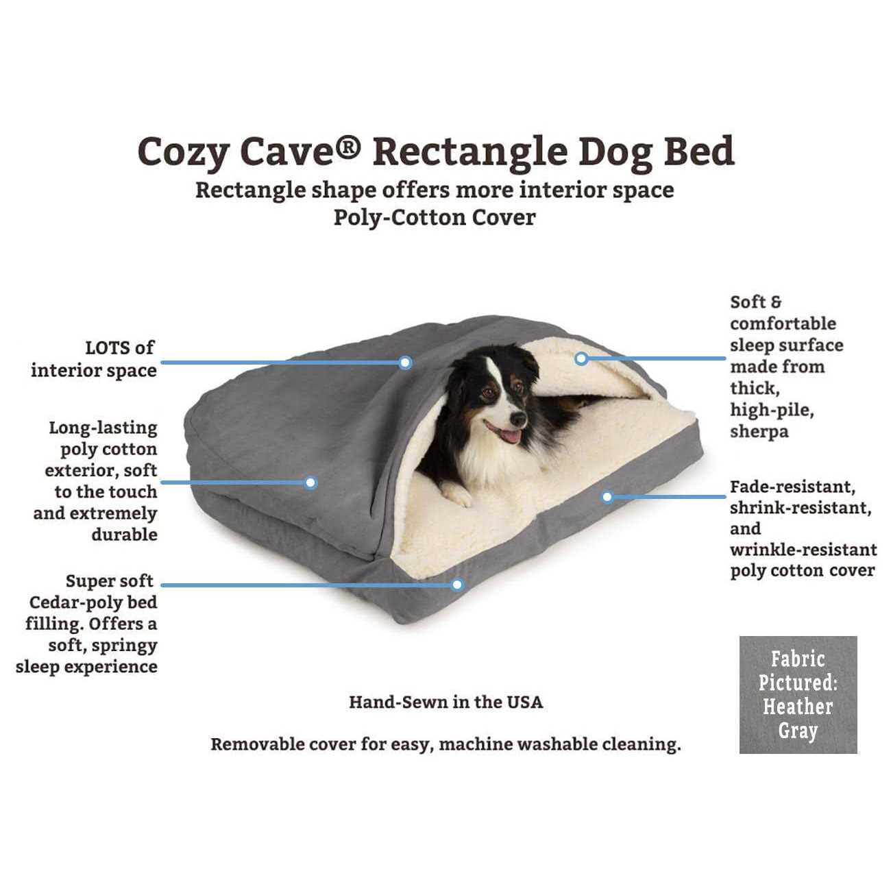 Snoozer Cozy Cave Rectangle Pet Bed - Healthber