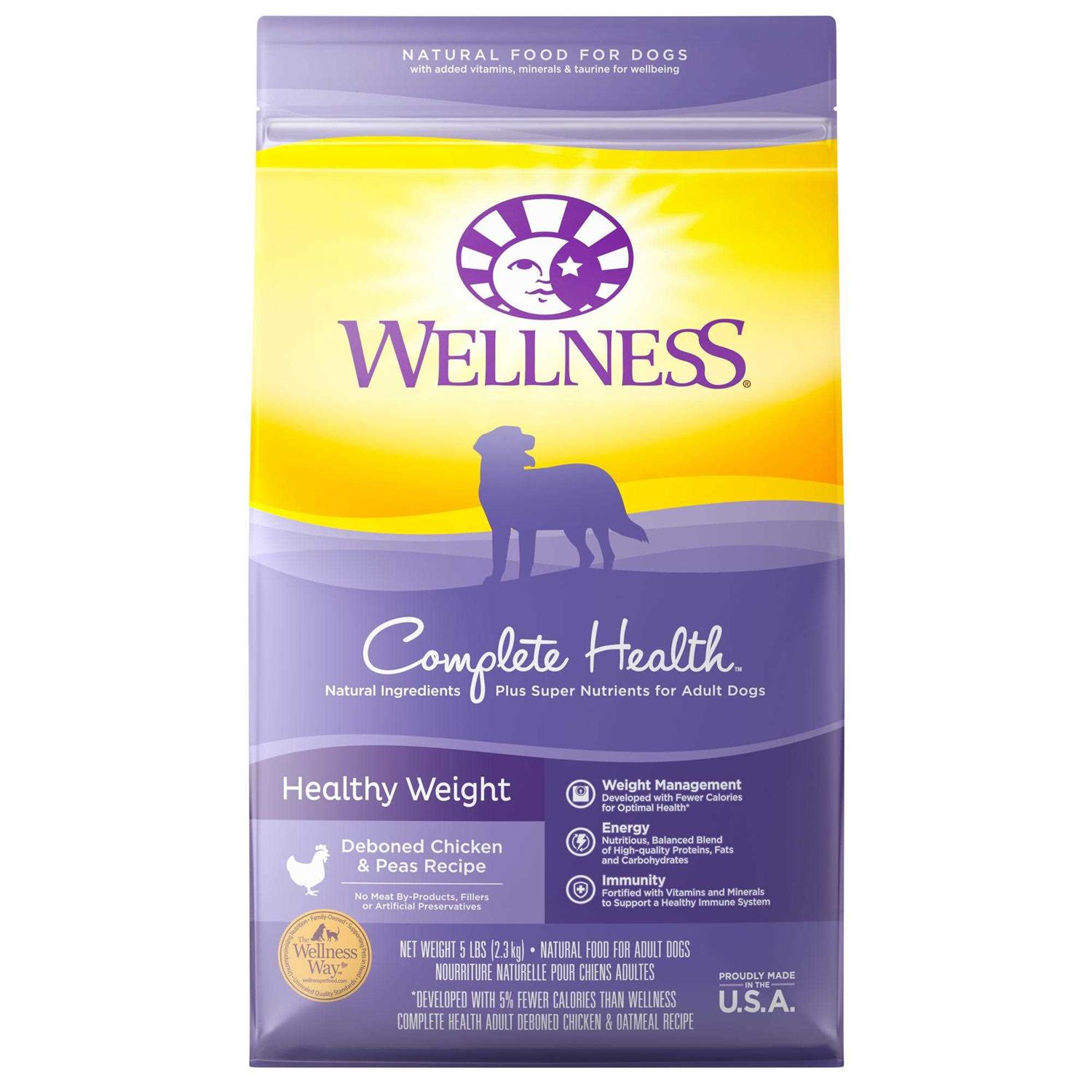 Wellness Complete Health Healthy Weight Chicken Peas Recipe Dry Dog Food - Healthber
