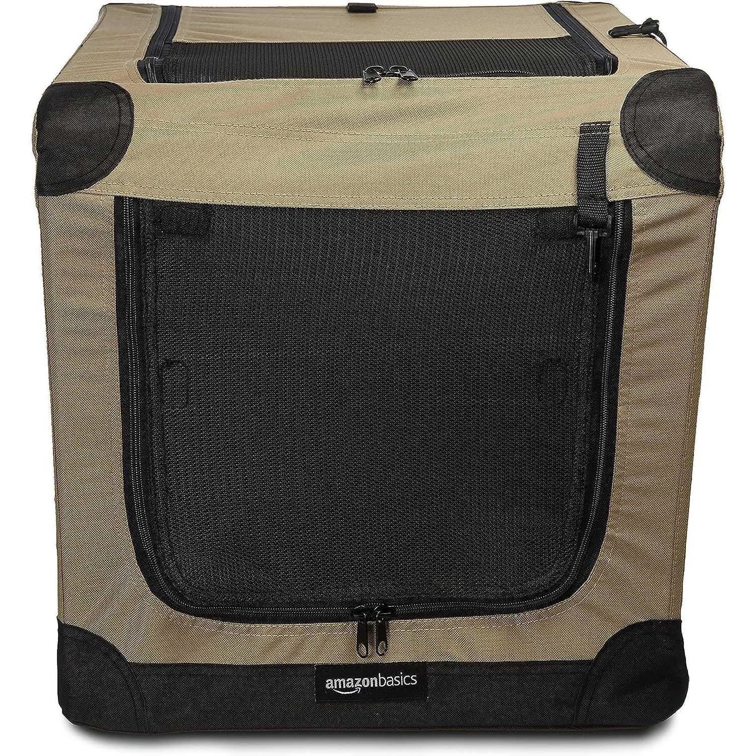 Amazon Basics 2-door Soft-sided Folding Travel Crate Dog Kennel - Healthber