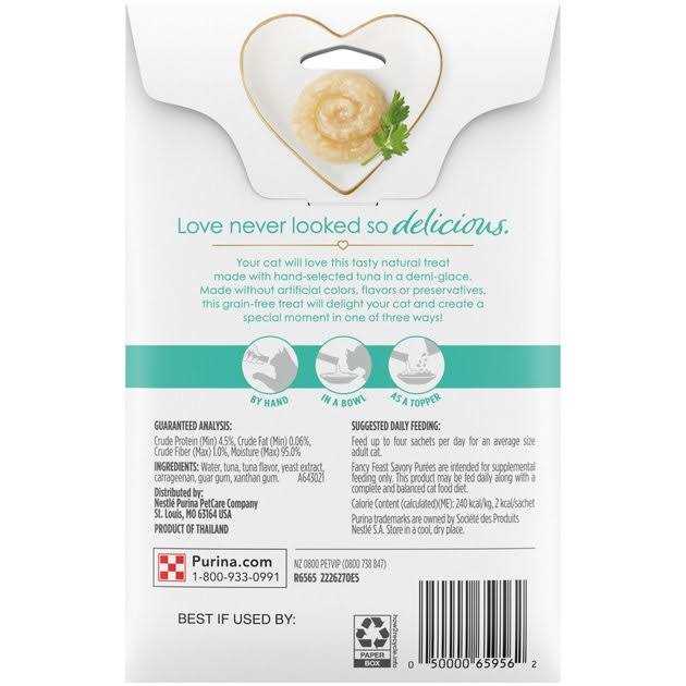 Fancy Feast Squeezable Cat Treats Tube Savory Puree Naturals With Natural Tuna in a Demi-Glace - Healthber