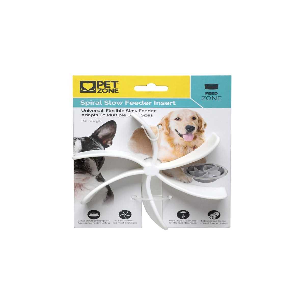 Petzone Boredom Busters Spiral White Dog Slow Feeder - Healthber