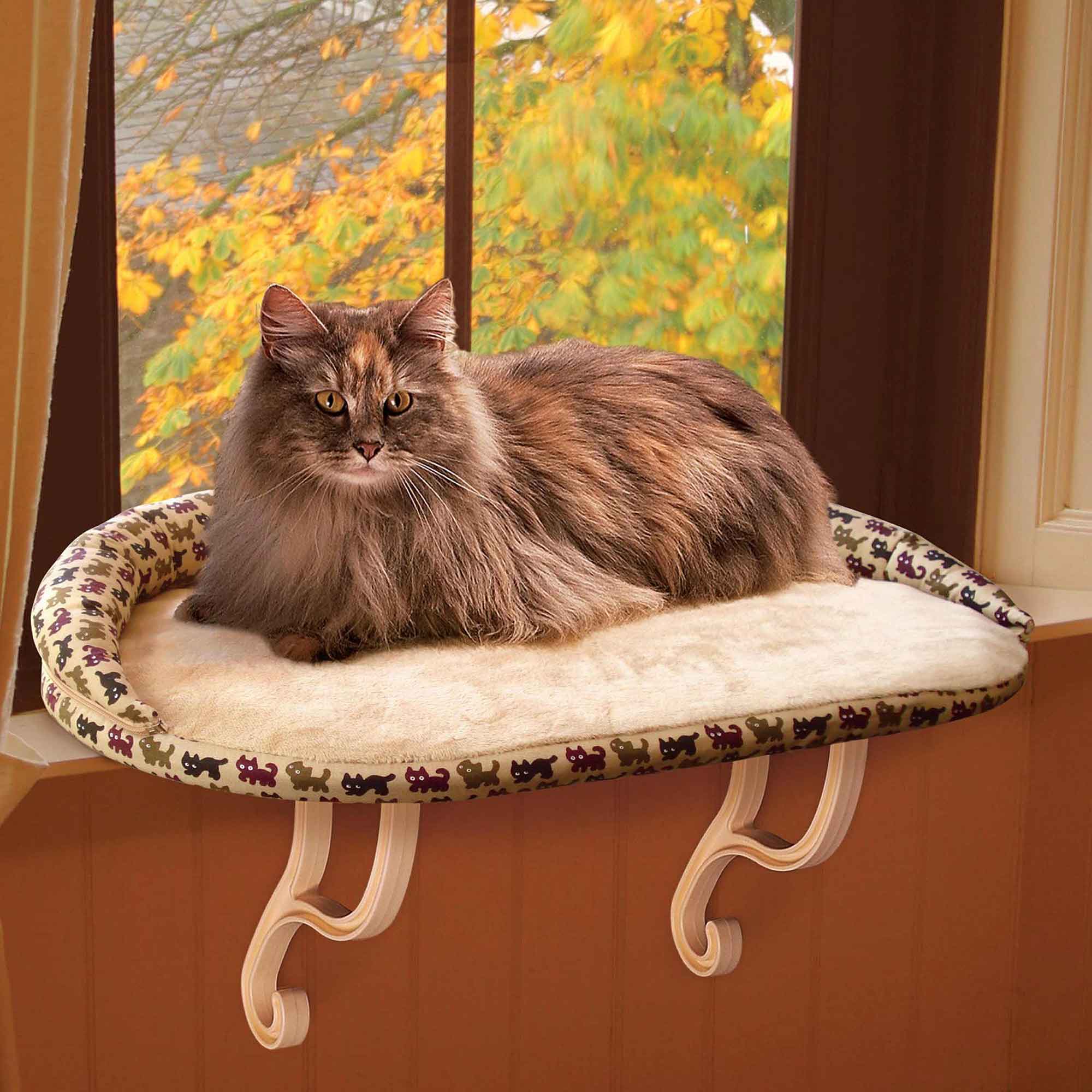 K&H Pet Products Deluxe Kitty Sill with Removable Bolster - Healthber