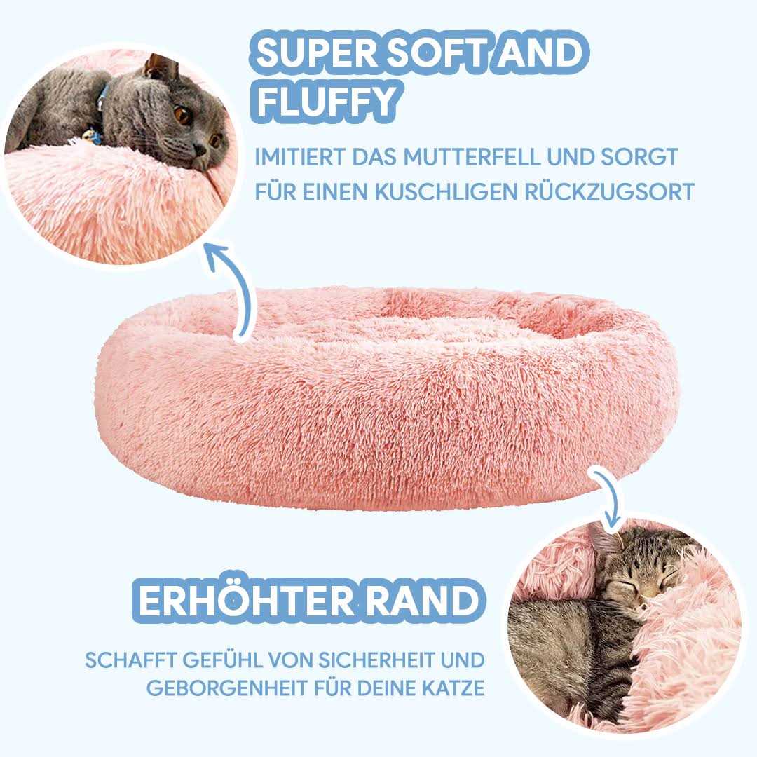 PupsDream The Original Calming Cat Bed Grey Anti Anxiety Cat Bed - Healthber