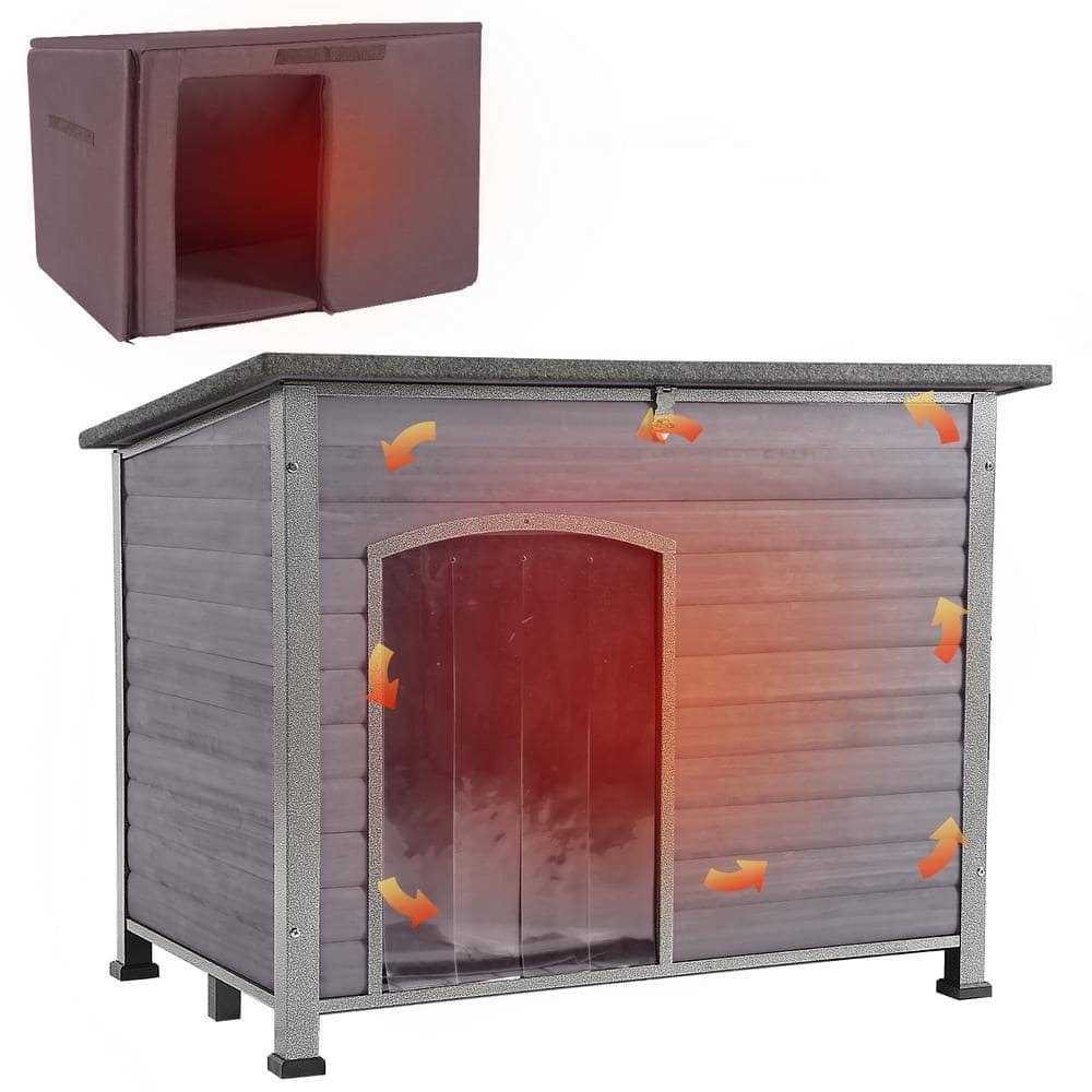 aivituvin Insulated Outdoor Dog House with Liner Inside Waterproof Roof - Healthber