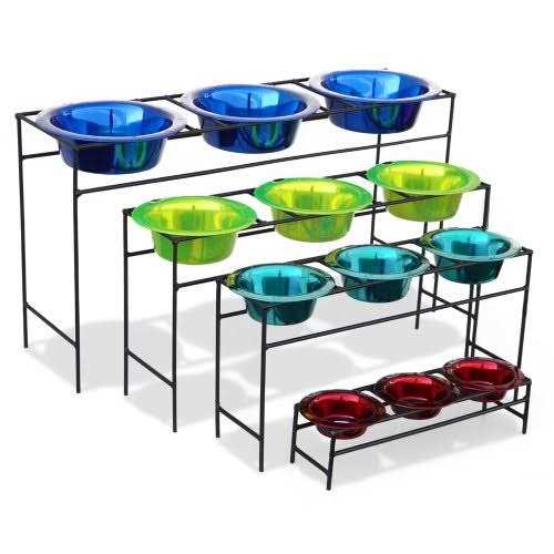 Platinum Pets Triple Diner Feeder With Stainless Steel Dog Bowls - Healthber