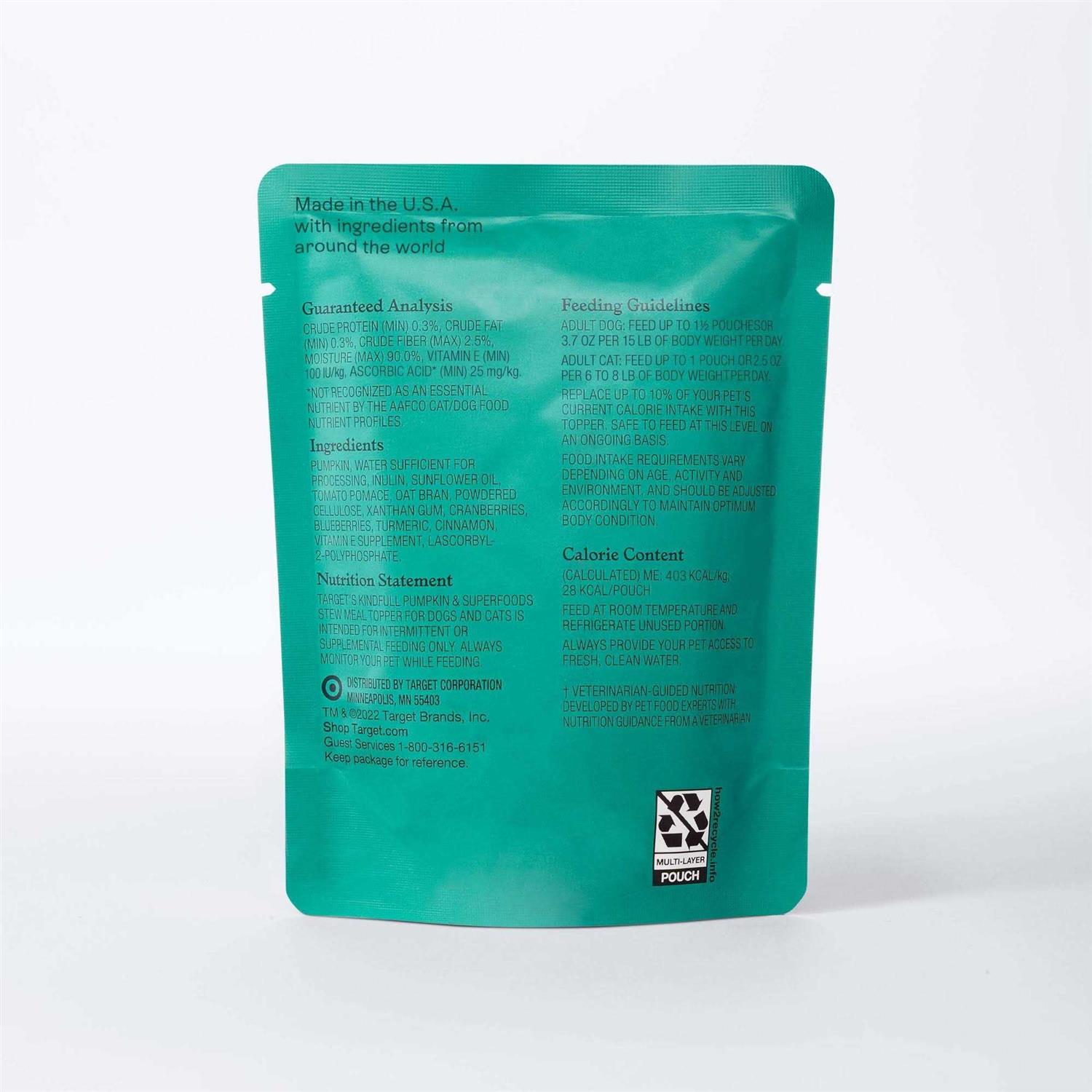 Kindfull Pumpkin & Superfood Puree Pouch Dog Treat - Healthber