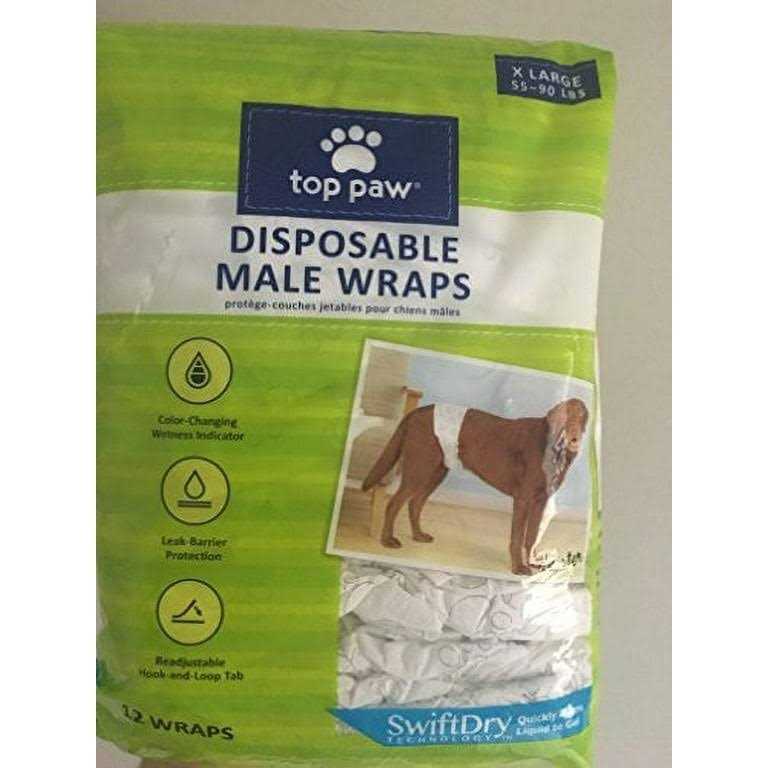 Top Paw Disposable Male Wrap Dog Diapers - Healthber
