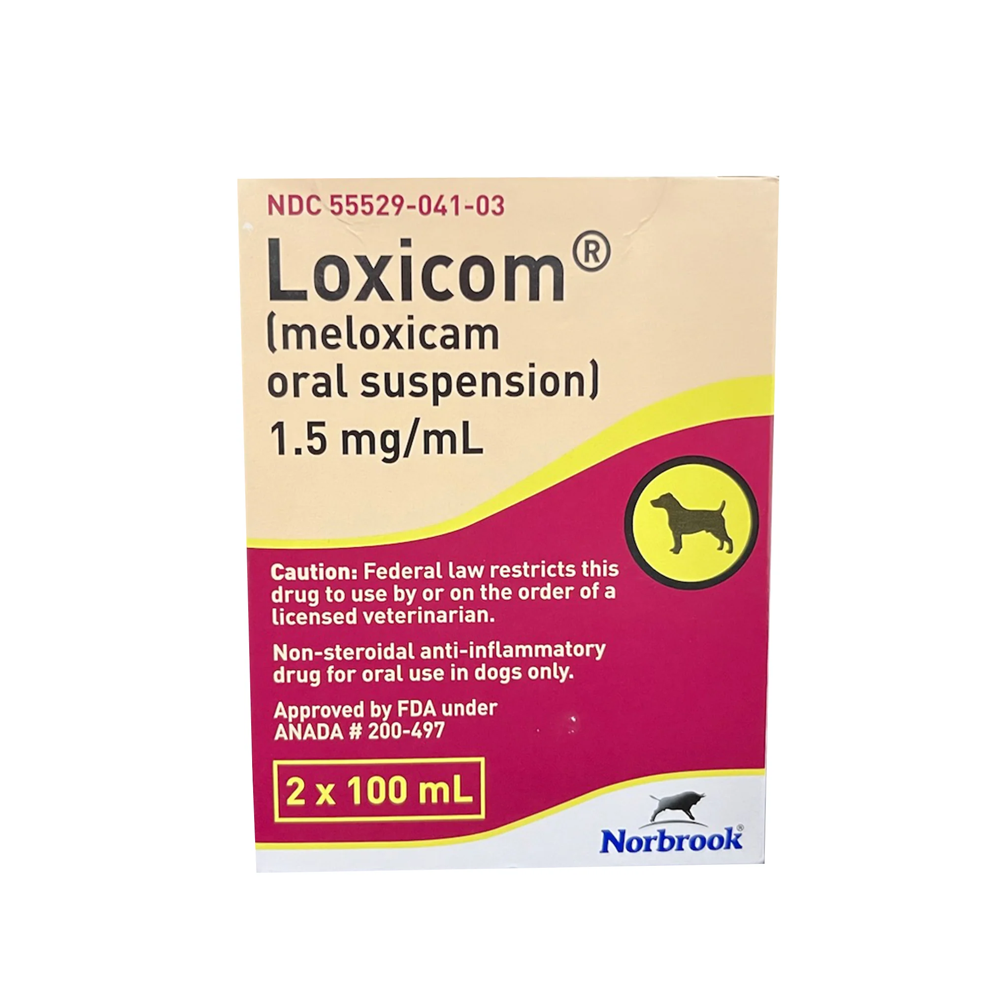 Rx Loxicom (meloxicam) Oral Suspension for Dogs, 1.5mg/mL, 2 x 100ml - Healthber