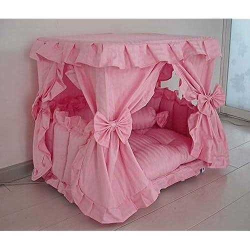 Princess Pink Pet Dog Handmade Bed House+1 candy Pillow - Healthber