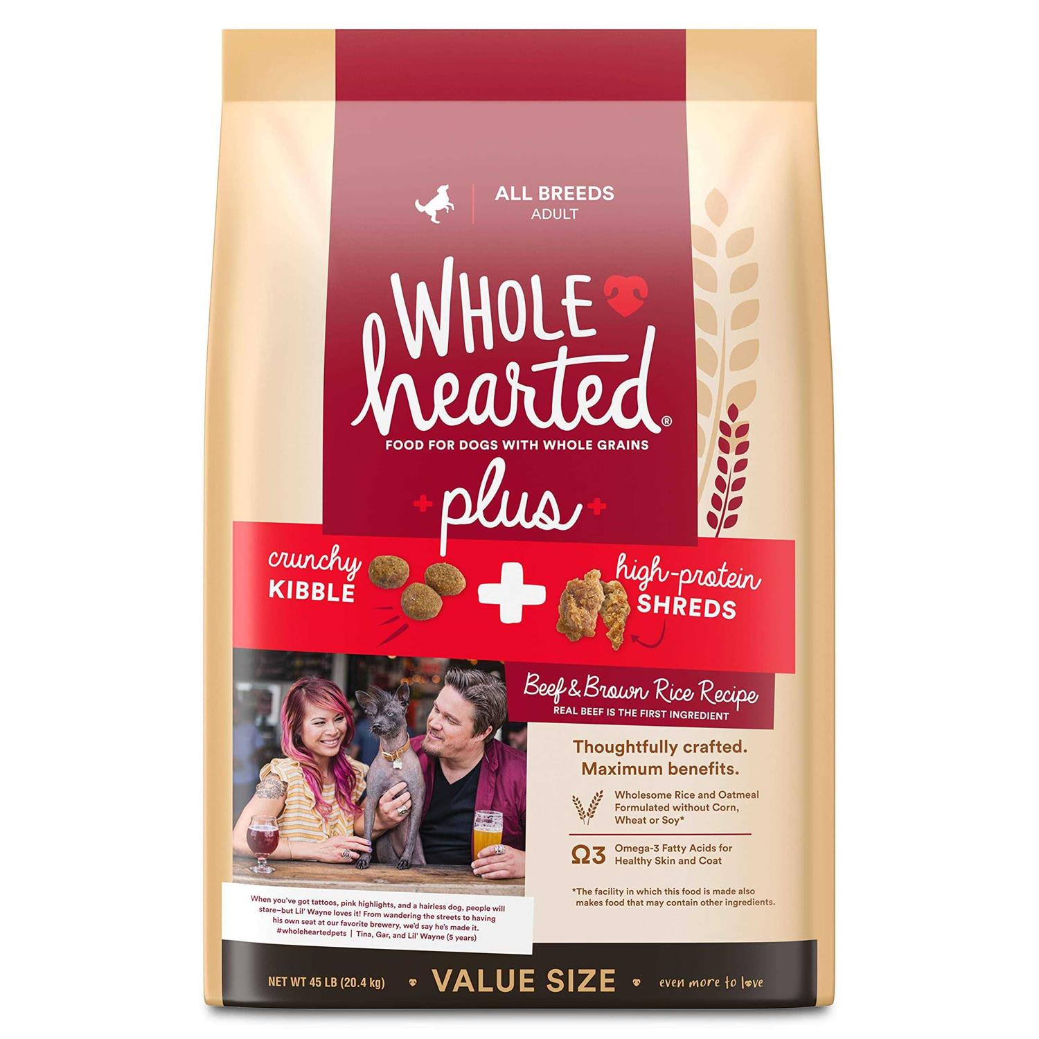 WholeHearted Plus Brown Rice Recipe with Whole Grains Dry Dog Food - Healthber