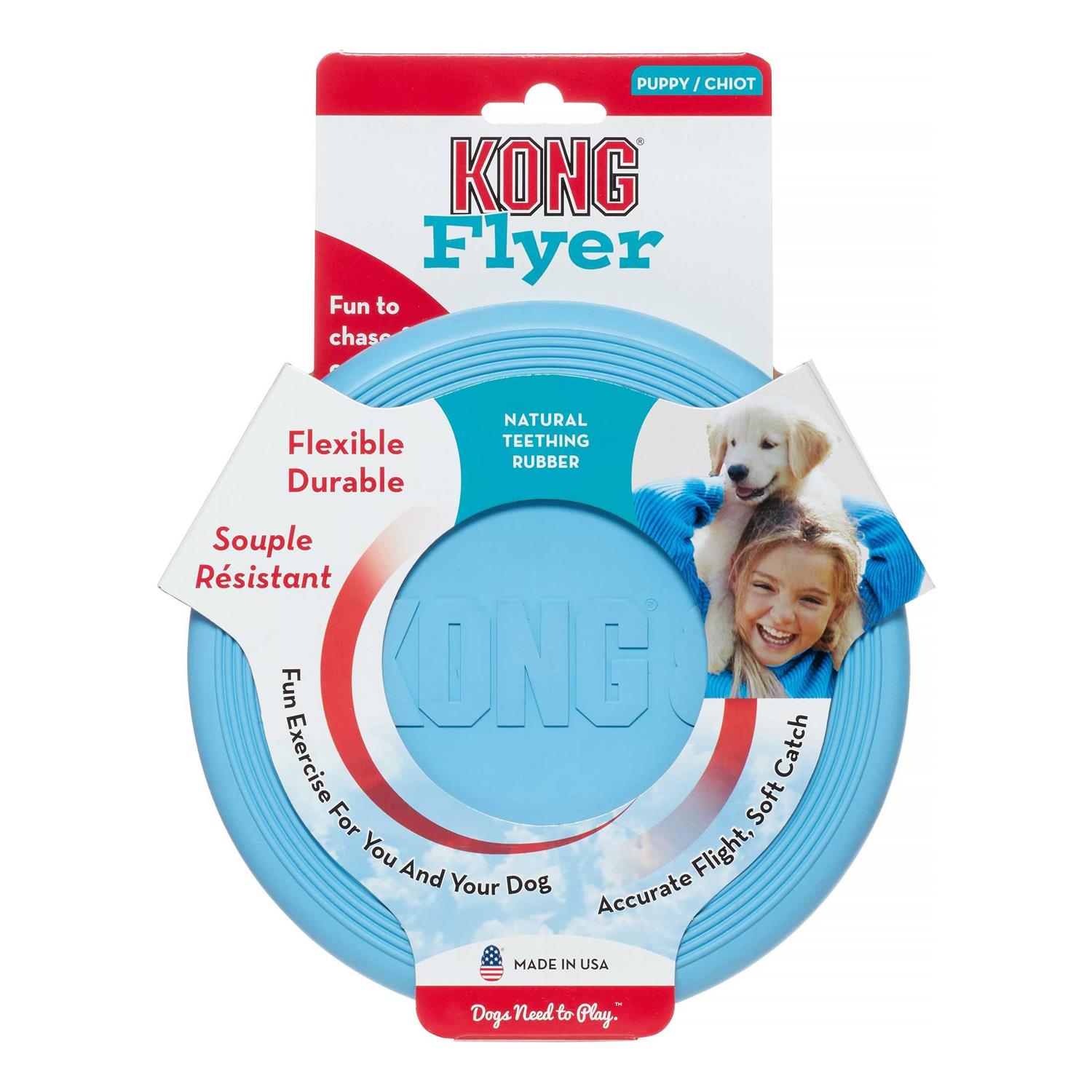 KONG Puppy Flyer Dog Toy, Color Varies - Healthber