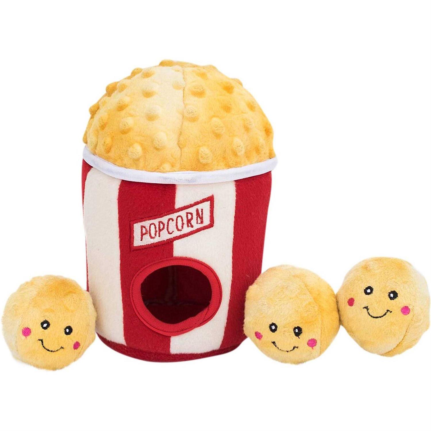 ZippyPaws Zippy Burrow Popcorn Bucket Dog Toy - Healthber