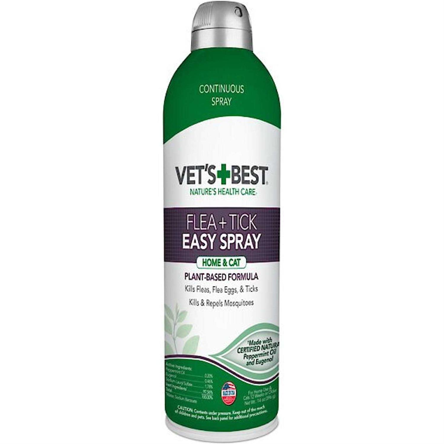 Vet’s Best Flea & Tick Easy Spray for Home & Cat - Healthber